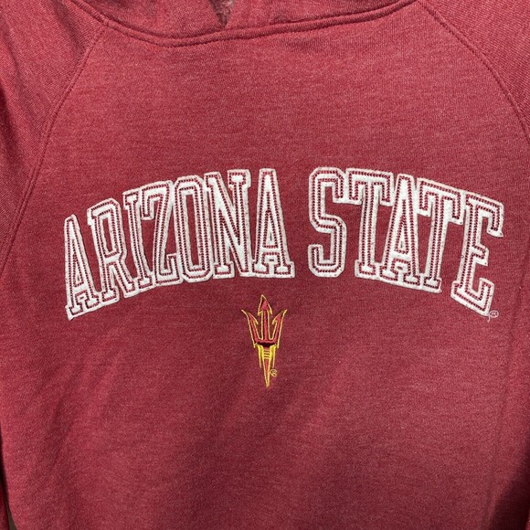 Arizona State University Hoodie Mens Medium Maroon Fleece Sweatshirt Captivating - Picture 3 of 12